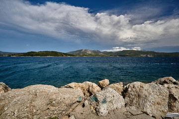 View from the Greek island of Lefkada to the Ionian Sea.