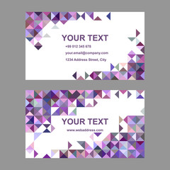 Purple riangle mosaic business card template