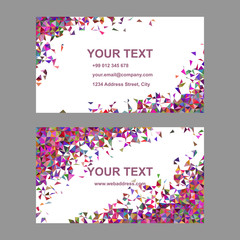 Multicolor chaotic triangle business card design