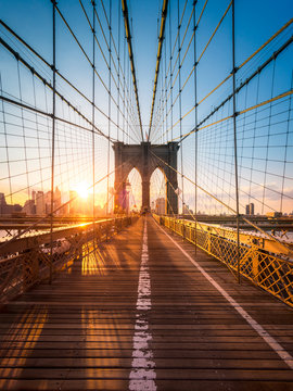 Fototapeta Most Brooklyński w Nowy Jork w świetle słonecznym