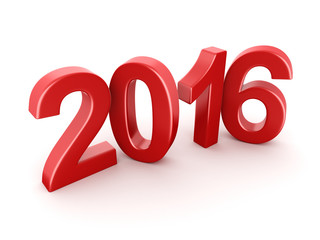 3D rendering  2016 New Year digits