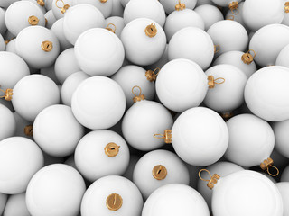 3D rendering White Christmas ball