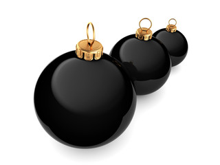 3D rendering Black Christmas ball