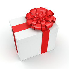 3D rendering White gift box