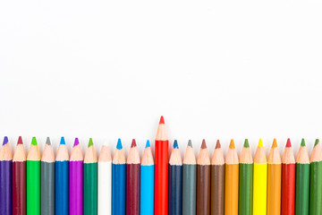 Colouring pencils isolated on white background