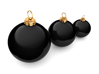 3D rendering Black Christmas ball