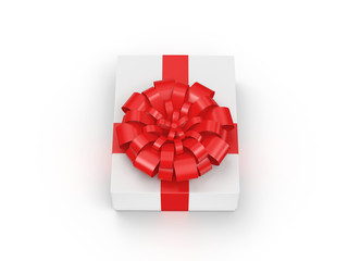 3D rendering White gift box