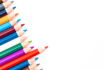 Colouring pencils isolated on white background