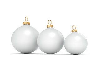 3D rendering White Christmas ball