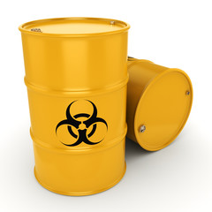 3D rendering biohazard barrels