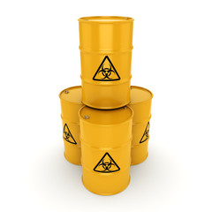 3D rendering biohazard barrels