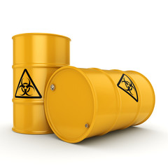 3D rendering biohazard barrels