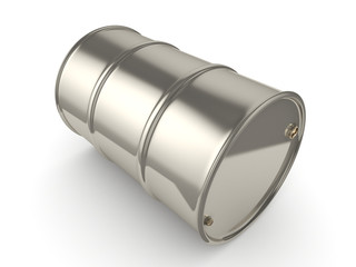 3D rendering Shiny chrome barrel