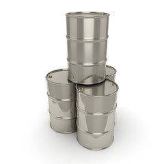 3D rendering Many chrome barrels