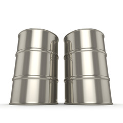 3D rendering Many chrome barrels