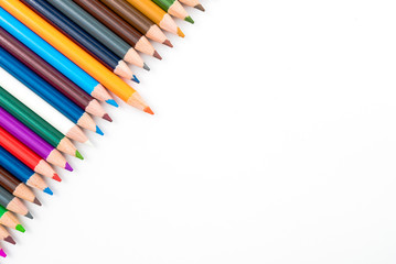 Colouring pencils isolated on white background