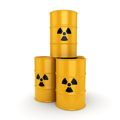 3D rendering radioactive barrels © apopium