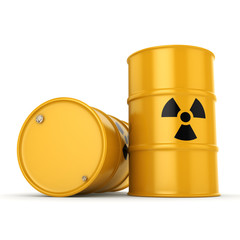 3D rendering radioactive barrels © apopium