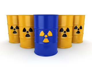 3D rendering radioactive barrels © apopium