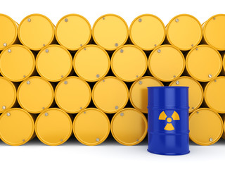 3D rendering radioactive barrels © apopium