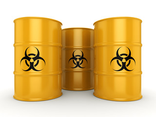 3D rendering biohazard barrels