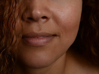 Lips and Nose of a Latino Woman