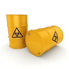 3D rendering biohazard barrels