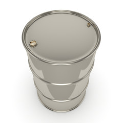 3D rendering Shiny chrome barrel