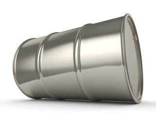 3D rendering Shiny chrome barrel