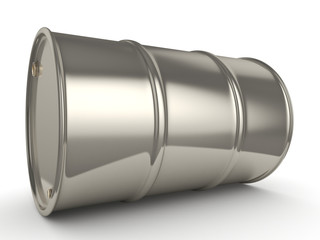 3D rendering Shiny chrome barrel