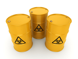 3D rendering biohazard barrels