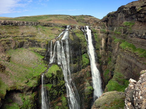 Fototapeta Glymur waterfall tallest in Iceland