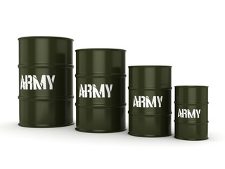 3D rendering army barrels