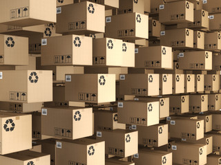 Fototapeta premium 3D rendering cardboard box