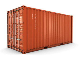 3D rendering Isolated cargo container