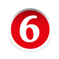 Number six red label vector