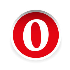 Obraz premium Number zero red label vector