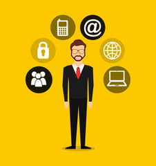 business person worker icon vector illustration design