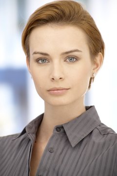 Closeup portrait of attractive female