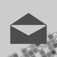 Flat style icon of envelope. E-mail