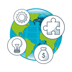 Fototapeta premium business concept flat icons vector illustration design