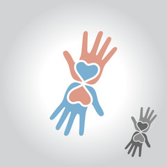 hand logo, icon and symbol vector illustration