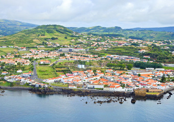 Fototapeta na wymiar Cityview over Horta, Faial, Azores