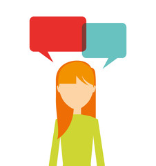 businesswoman avatar with business icon vector illustration design