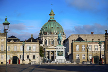 Fototapeta na wymiar Frederik's Church (Danish: Frederiks Kirke) in Copenhagen, Denma
