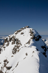 View of mountains and snow in Alps, Switzerland