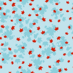 Autumn red leaves seamless