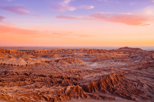 Sunset over Moon Valley, San Pedro De Atacama, Chile
