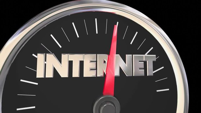 Internet Speedometer Fast Service Word 3d Animation