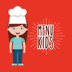 little chef kids menu vector illustration design